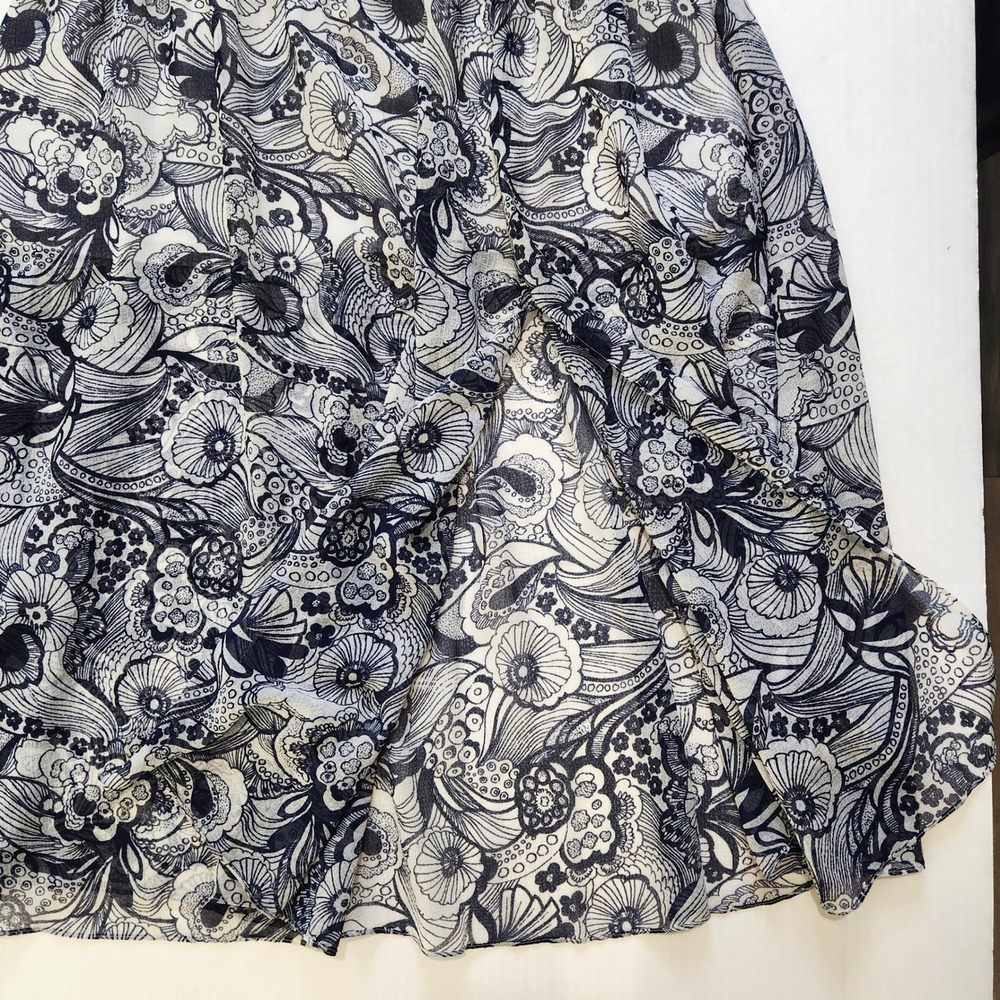 Ted Baker London Adlinah Blue Floral Paisley Chiffon Maxi Dress Size 1 US 4 - Picture 4 of 11
